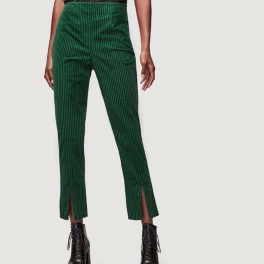 Frame Split Hem Eden Cotton Corduroy Trouser Pant Emerald Green 2 $359